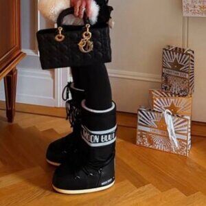 Moon Boot Black Winter Boots (Tall) Sz. 39-41